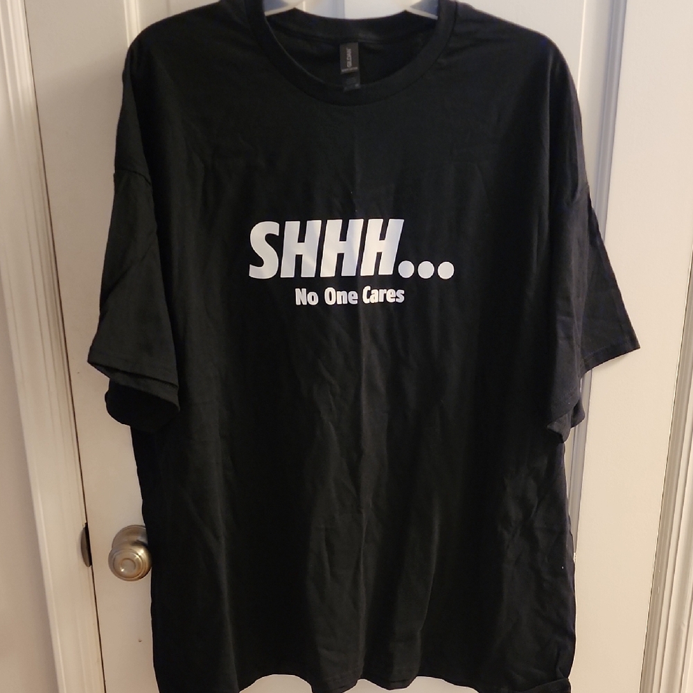 Gildan Black 'Shhh... No One Cares' T-Shirt